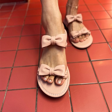 Barbee Ribbon Braids Strap Sandals Pink 바비 브레이드 스트랩 핑크